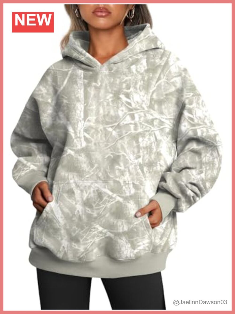 Womens Oversized Hoodie 50% Polyester 50% Cotton Fleece Pullover Sweatshirt